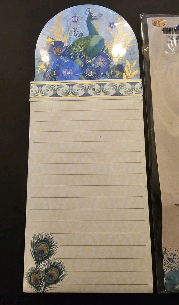Punch Studio Peacock Notepad And Cracker Barrel Peacock Feather Pen