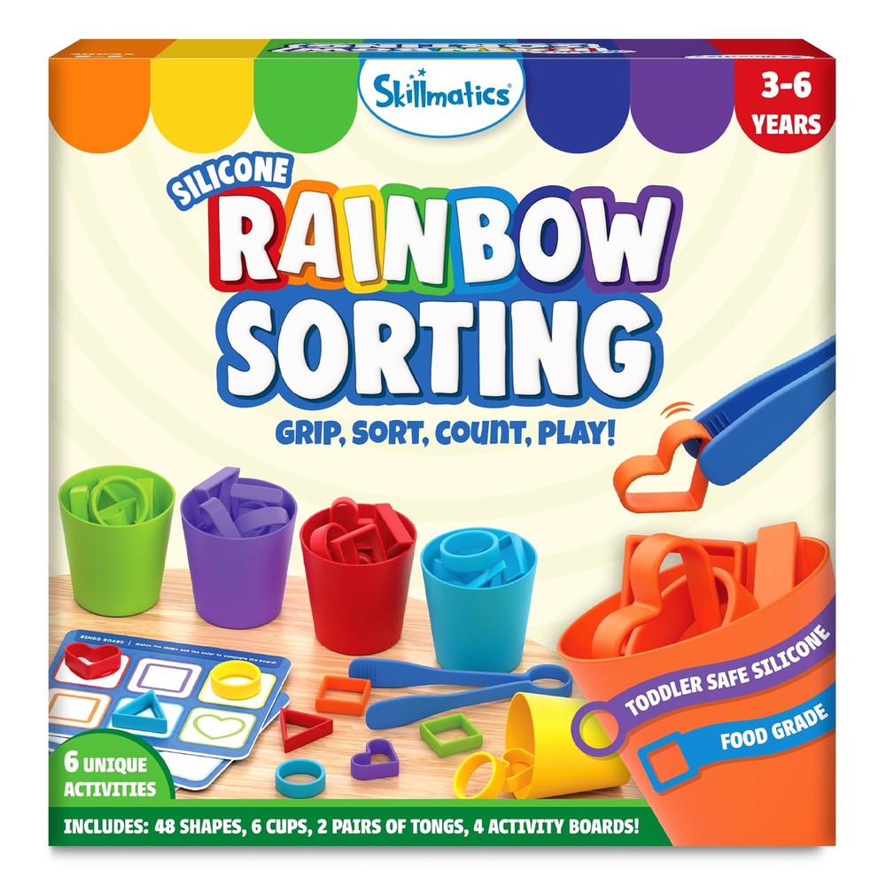 Silicone Rainbow Sorting Game - Learning & Educational Toy, Christmas Fun, So...
