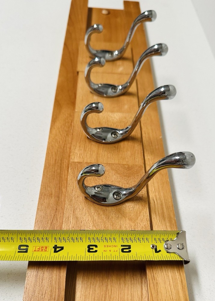 Solid Wood Moveable Minimalistic Wall Coat Hangers Rack