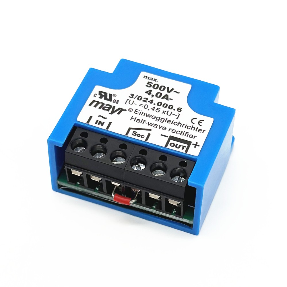 mayr Einweggleichrichter 3/024.000.6 max 500V~4,0A- half-wave rectifier