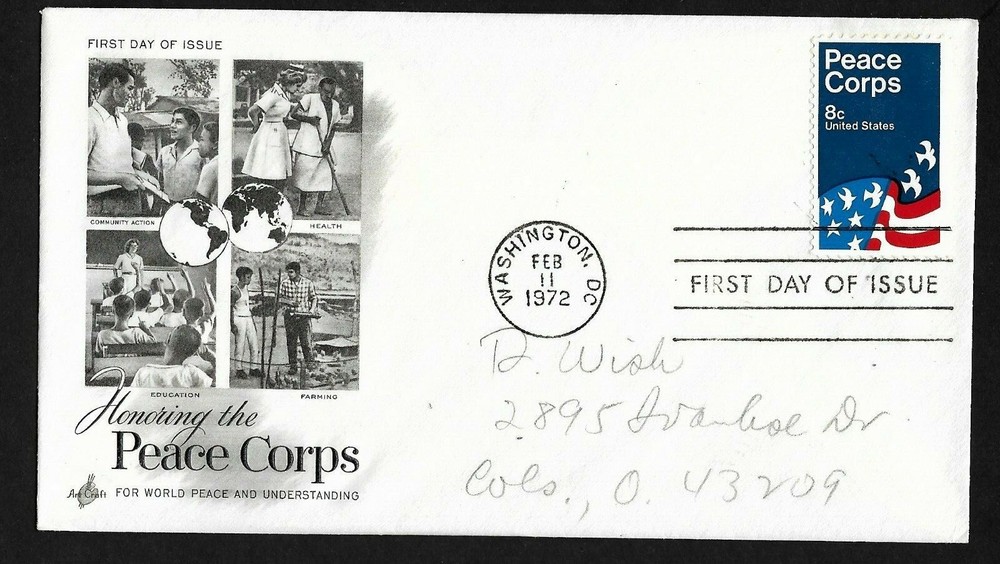 #1447 8c Piece Corps - ArtCraft FDC