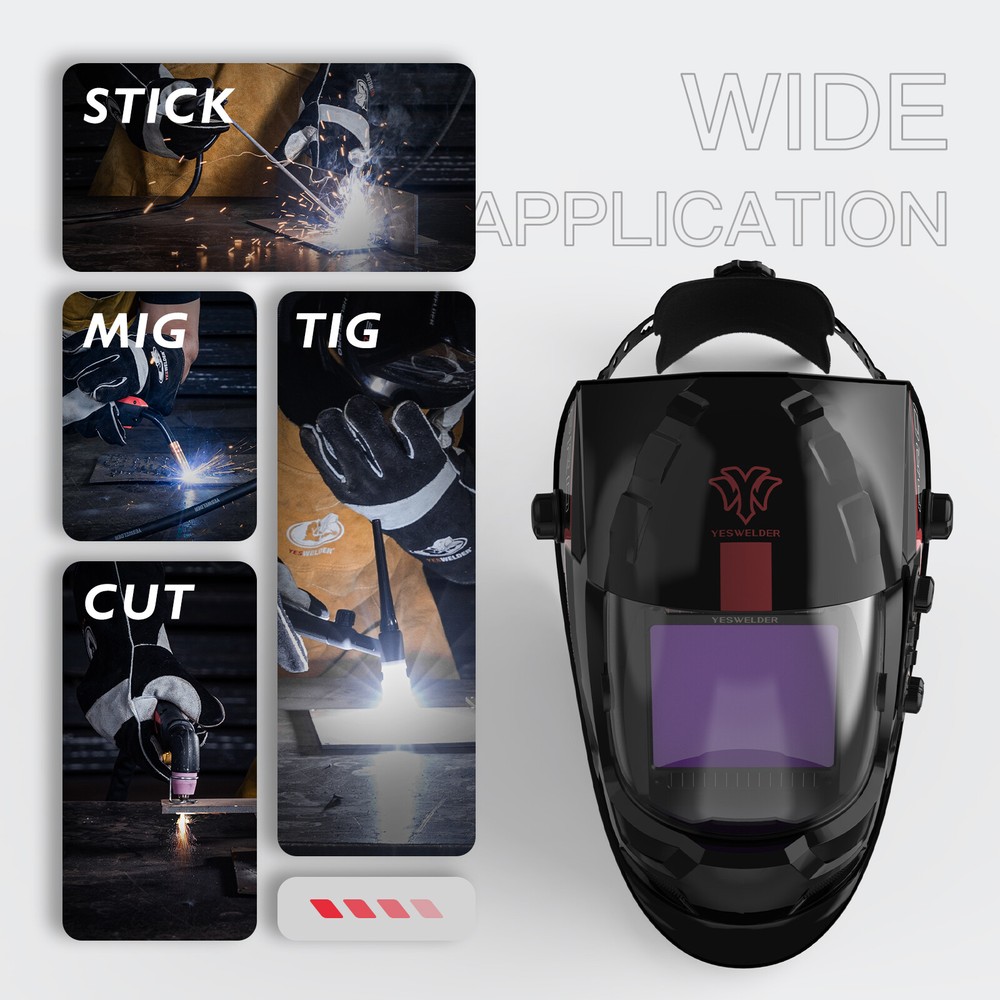 Hemispherical lense, Viewing Screen True Color Auto Darkening Welding Helmet