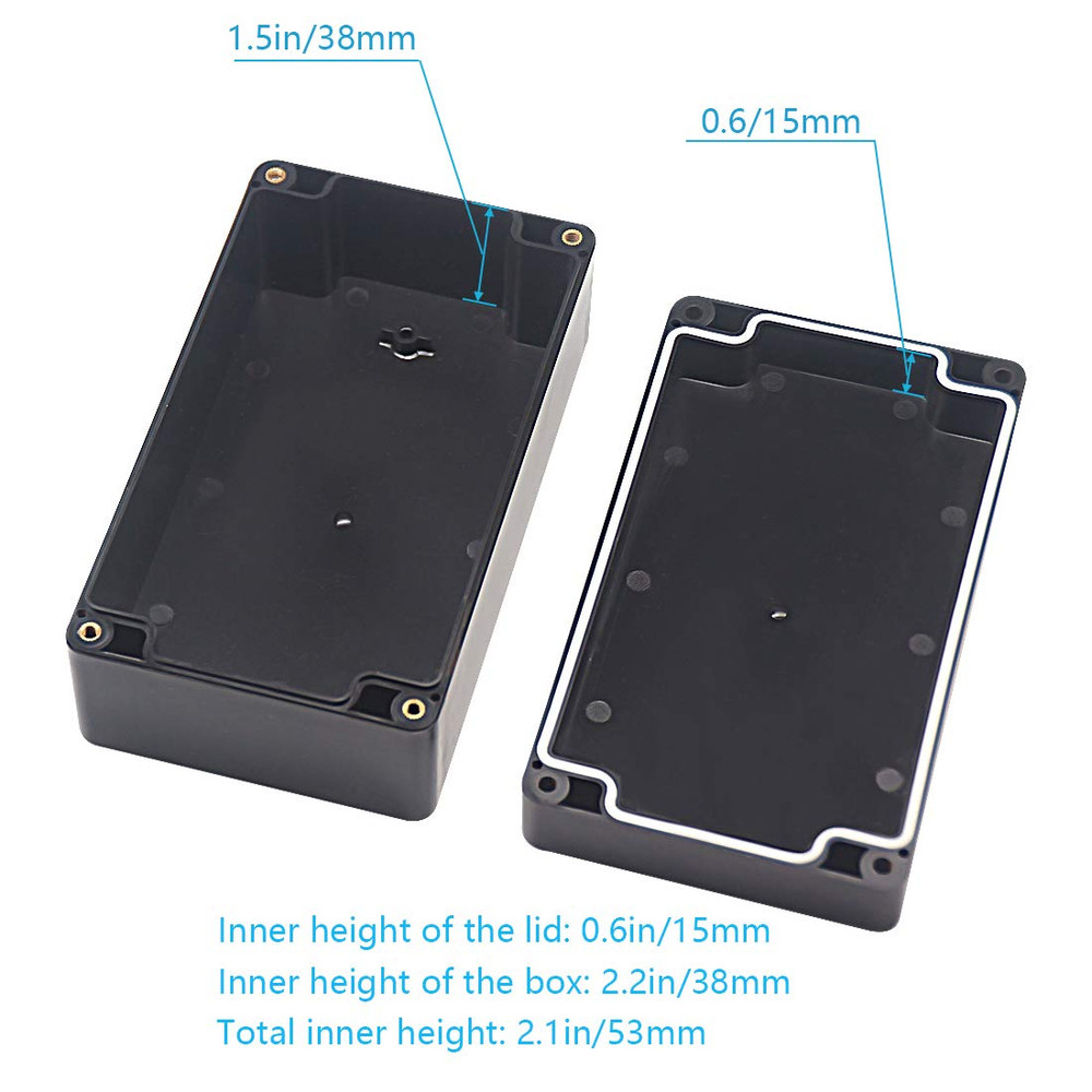 Zulkit Waterproof Plastic Project Box ABS IP65 Enclosure Black