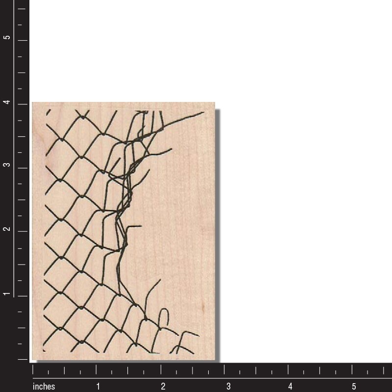 Mounted Rubber Stamp, CHAIN LINK FENCE, Background, Media,Collage,Design,Pattern