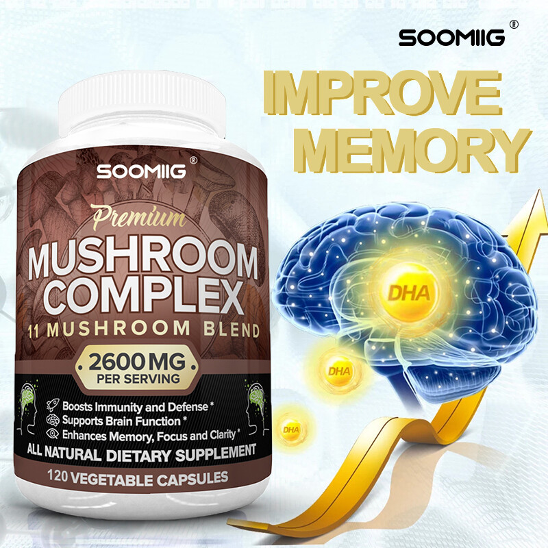 Mushroom Complex Capsules Improve Concentration, Memory and Immunity 120Capsules