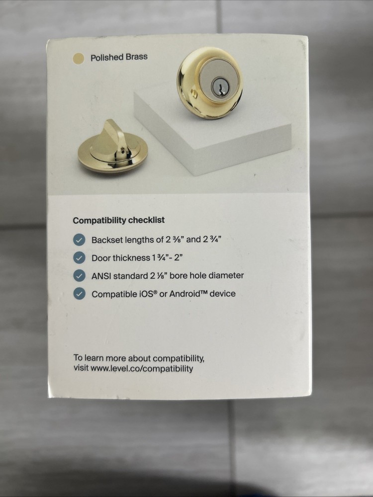 Level Lock Smart Lock, Model C3 C-E13U) Polished Brass Finish Open Box New
