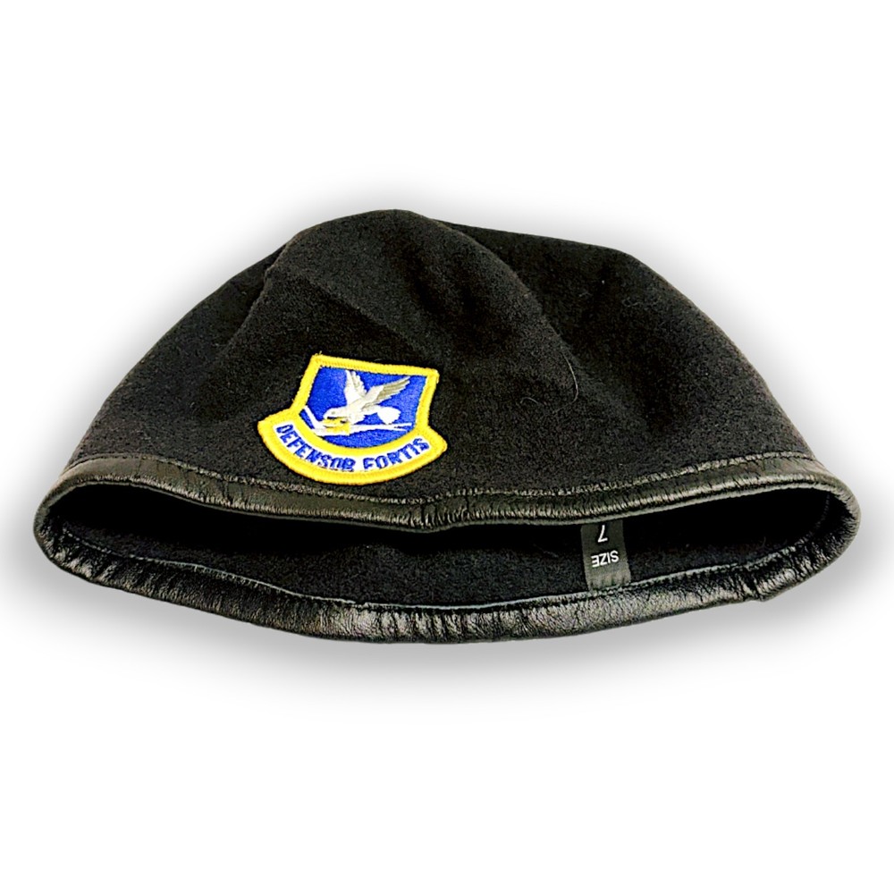 USAF Security Forces Defensor Fortis Beret Size 7 Blue Wool Patch Military