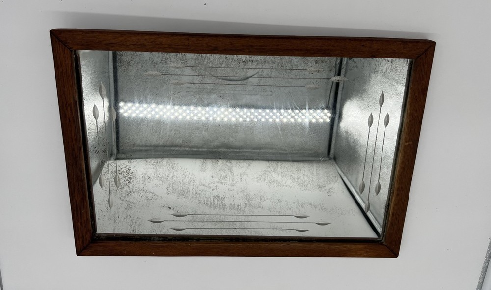 Antique Wheat Etched Mirror c1900