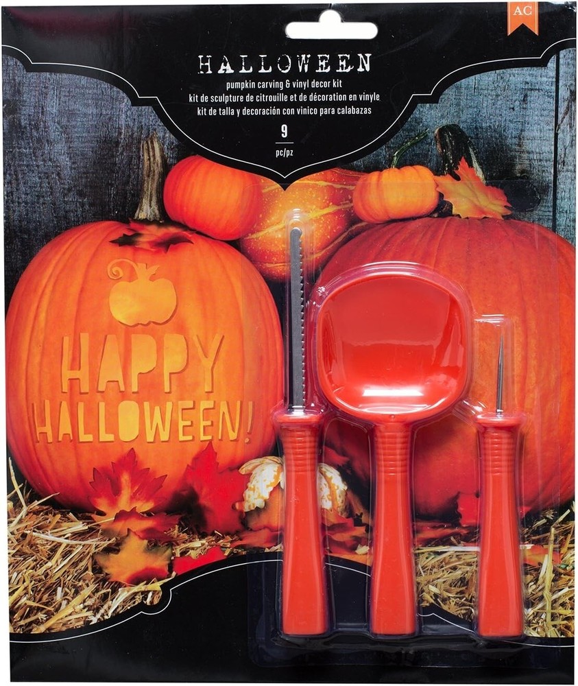 Halloween Pumpkin Carving Kit with Phrases 9 Piece