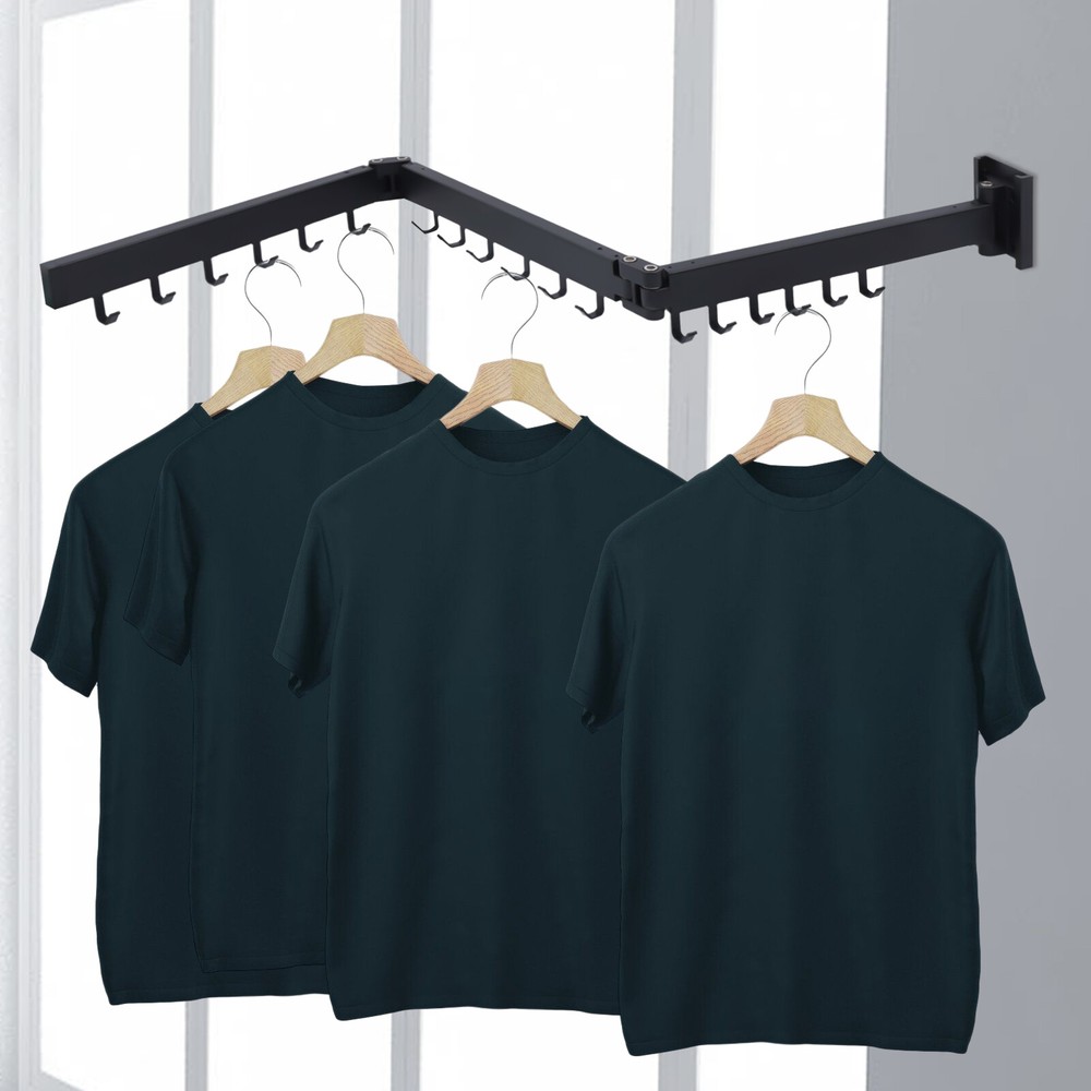 Laundry Drying Rack Tri-fold Retractable Clothes Drying Rack Wall Mount Folding