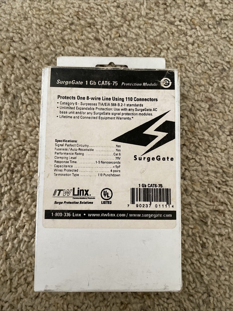 SurgeGate 1Gb CAT6-75 Network Systems Equipment Server Surge Protector