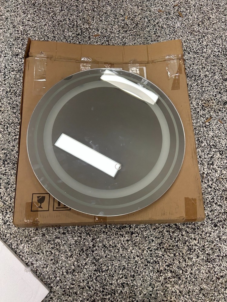 BUBFUL 24" Round LED Bathroom Vanity Mirror Anti-Fog Dimmable Untested