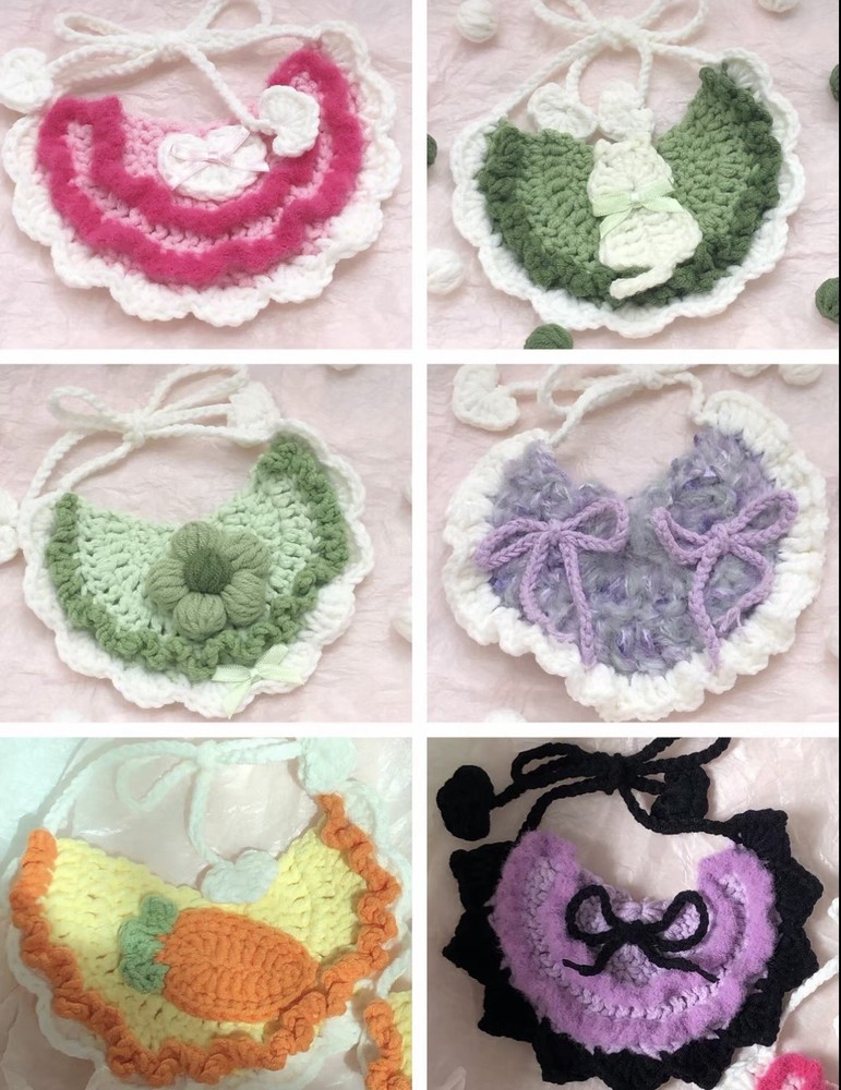 Handmade Crochet Pet Bib Collar