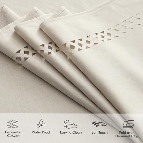 Rectangle Linen Polyester Tablecloth with 70" x 52" (Rectangular) Beige