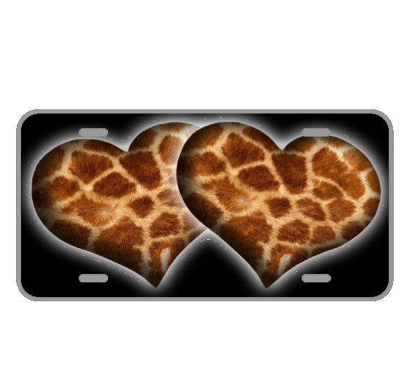 Custom Personalized Novelty License Plate With Nice Colored Hearts Add Names