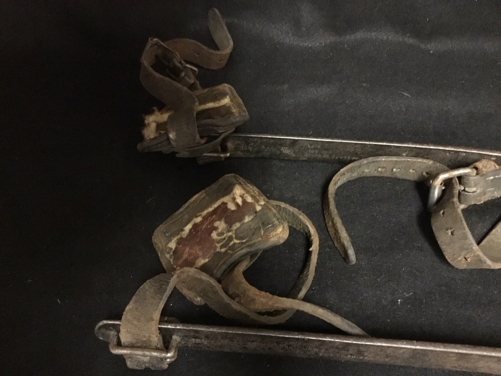 "AUTHENTIC" VINTAGE N.KLEIN & SONS POLE CLIMBERS 17" PAIR