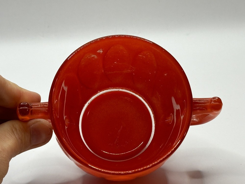 Hazel Atlas Pitcher Cup Orange Ribbed 1950s Replacement