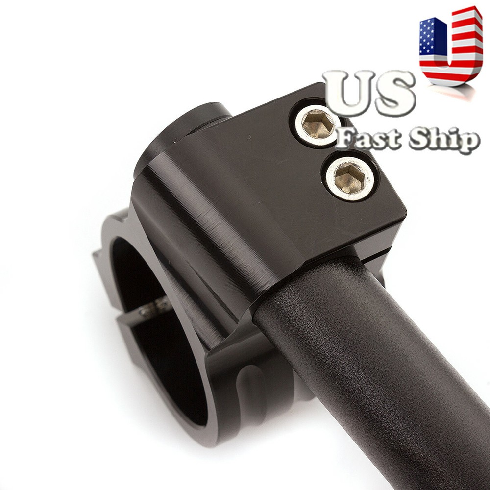 US Ship Universal Regular 50mm Clip Ons clipon Fork Handle Bars Handlebar Black