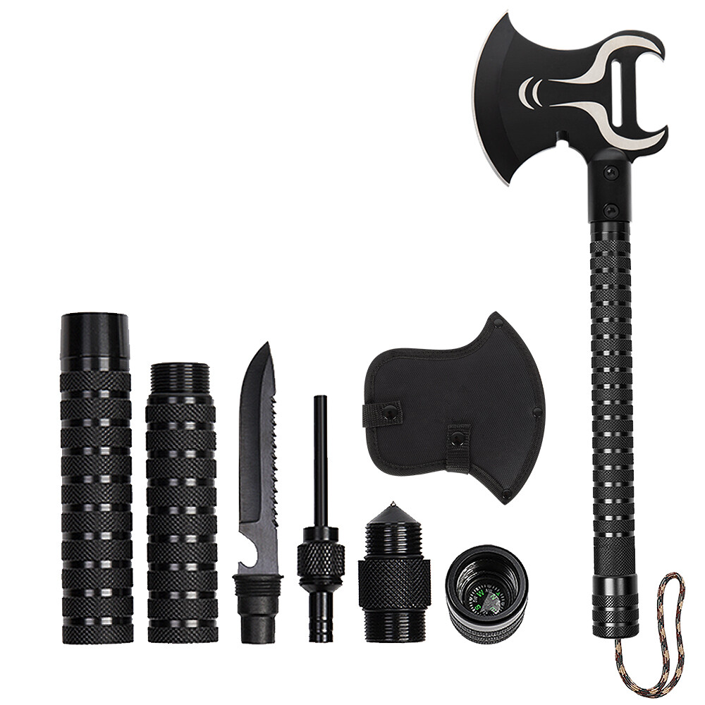 Multitool Survival kit, Camping Shovel Military Axe with Hatchet For Backpacking