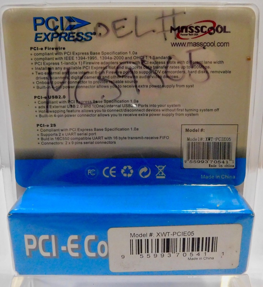 Masscool PCI Express Adapter Kit MCS9805 XWT-PCIE05 PCI-E Controller Card