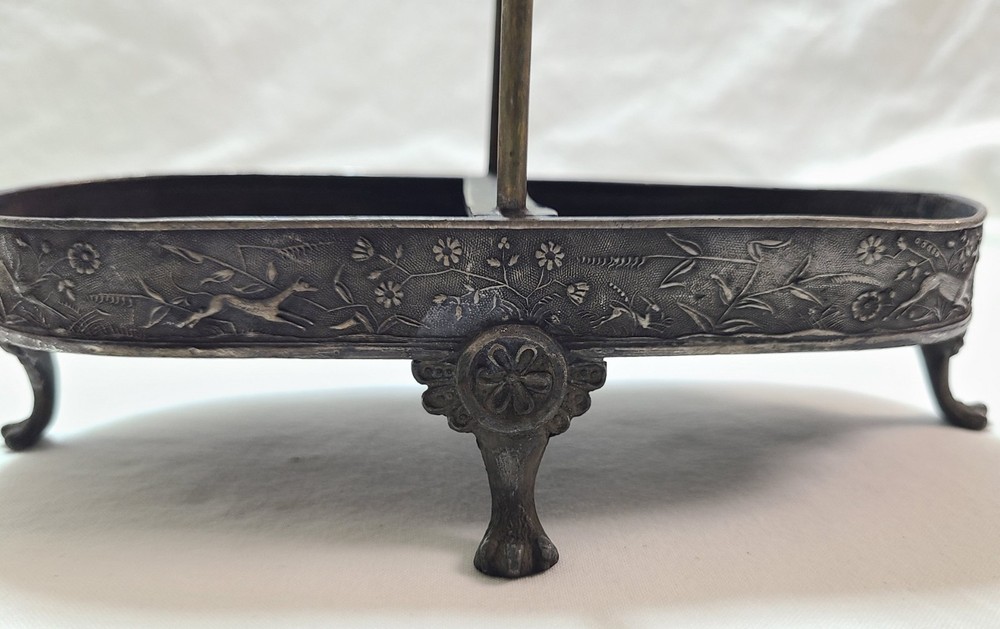 Silverplate Frame For DOUBLE Pickle Castor Set Victorian Vintage