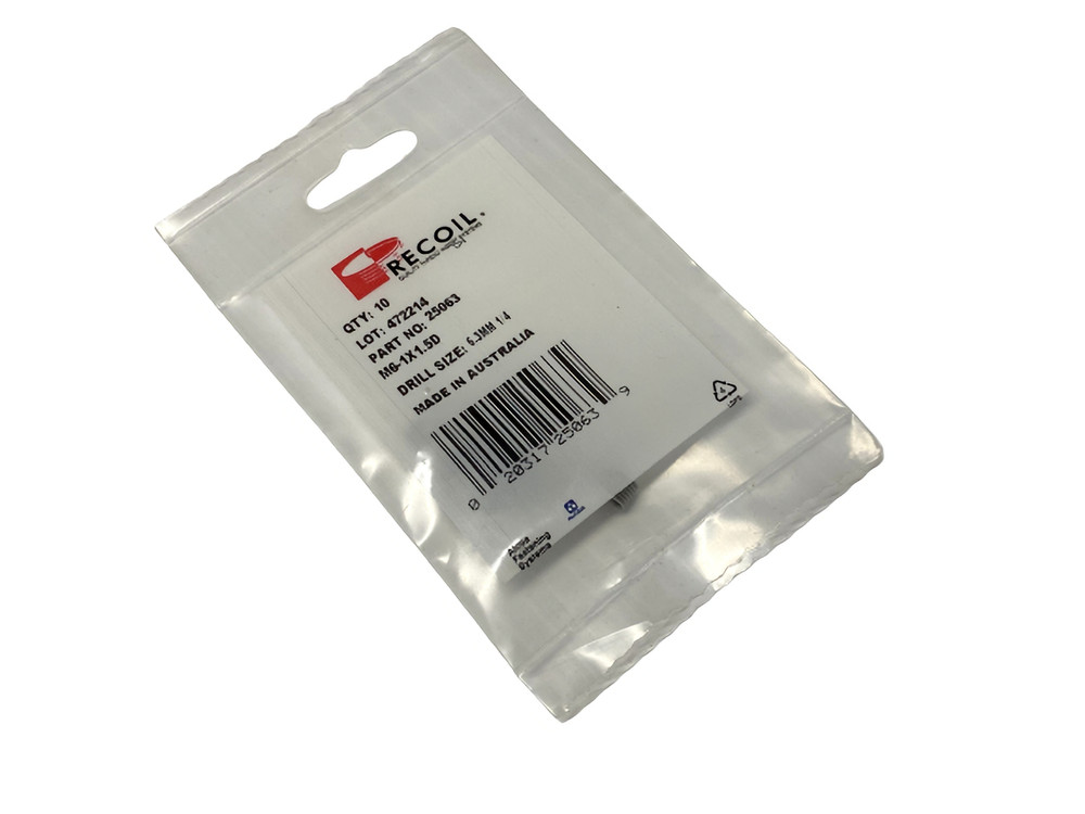 Recoil 25063 M6 X 1 x 1.5D Threaded Inserts 10 Pack
