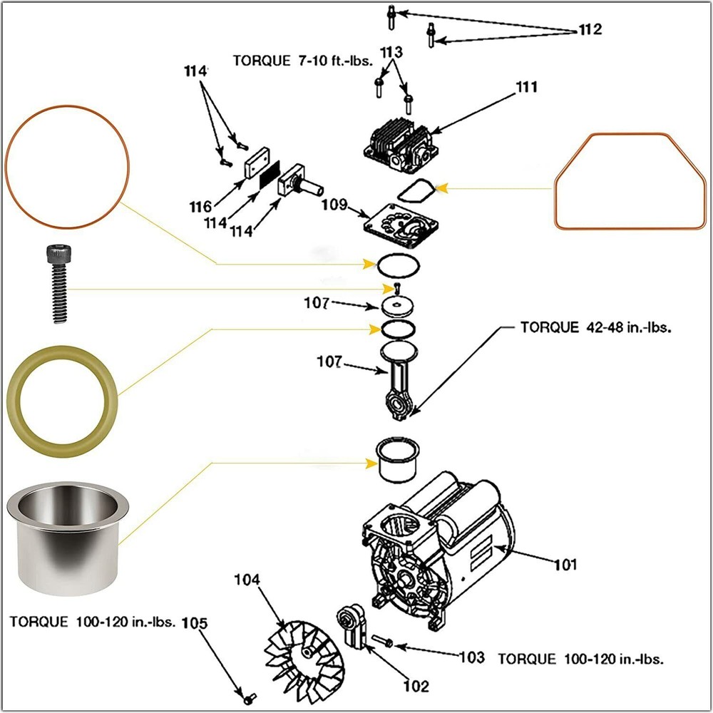 K-0650 Air Compressor Cylinder Sleeve & Compression Ring Kit for Sears Craftsman