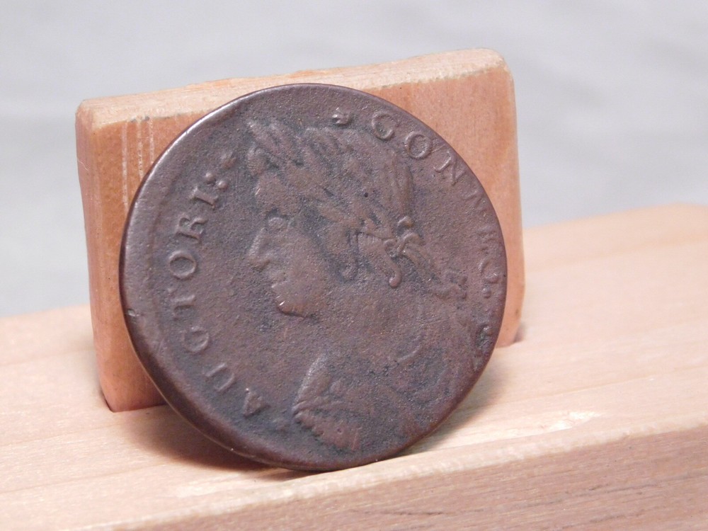 1787 Connecticut copper draped bust left