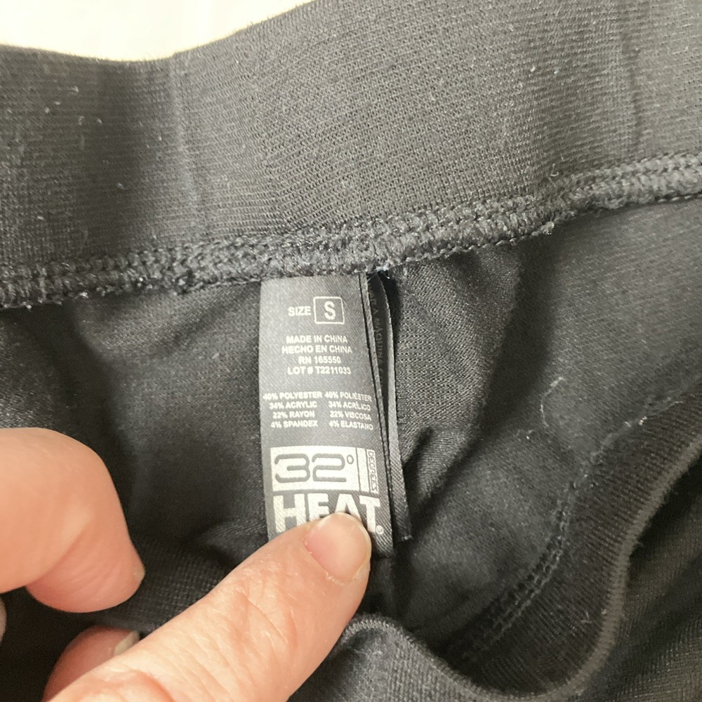 32 DEGREES HEAT WOMEN'S BASE LAYER PANT Pull On Size Small Black leggings