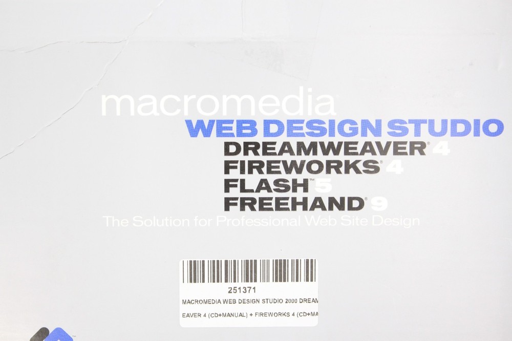 Macromedia Web Design Studio Dreamweaver 4 Fireworks 4 Flash 5 Freehand 9 MacOS