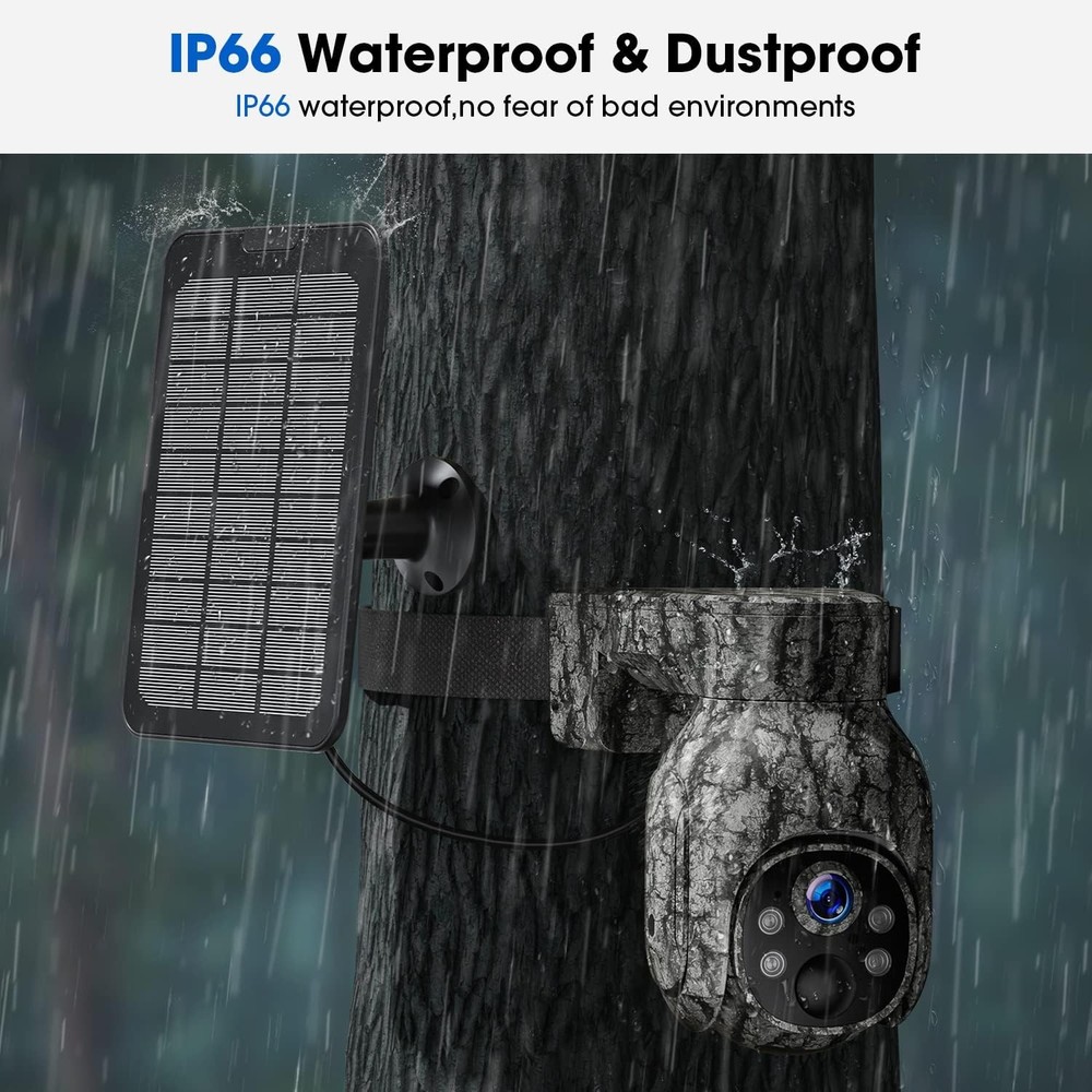 2* Campark 2K 4G LTE Cellular Solar PTZ Trail Camera Security Camera + SIM Card