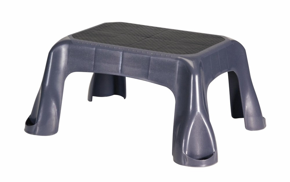 Rubbermaid Anti-Slip Plastic Step Stool, 1-Step, Gray Fast Delivery