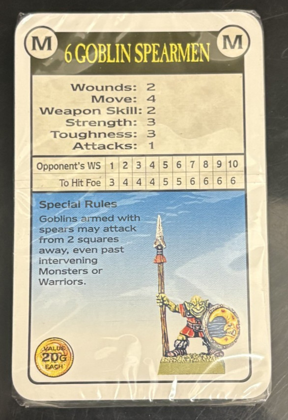 SEALED Warhammer Quest- 1995 Games Workshop Board Game Event Cards Deck