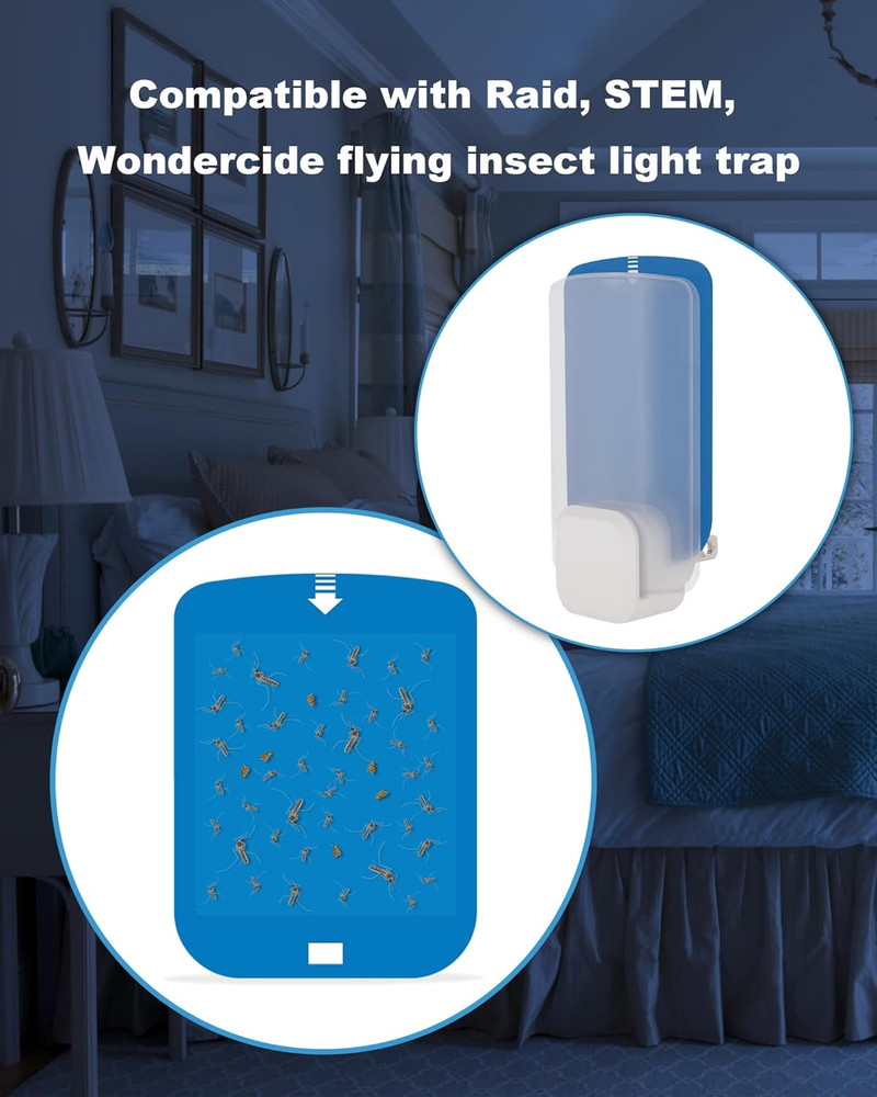 10 Pcs Refill for Stem Bug Light Trap, Replacement Sticky Pads Compatible with R