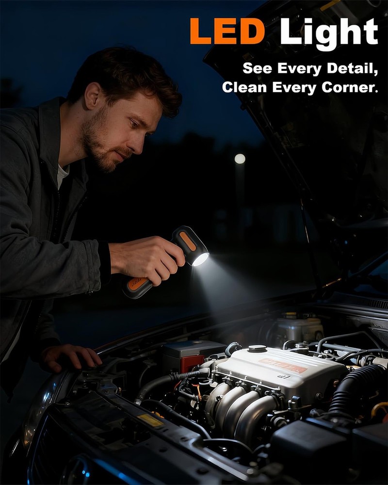 Super Powerful Compressed Air Duster, Rechargeable Duster Blower with LED Lig...