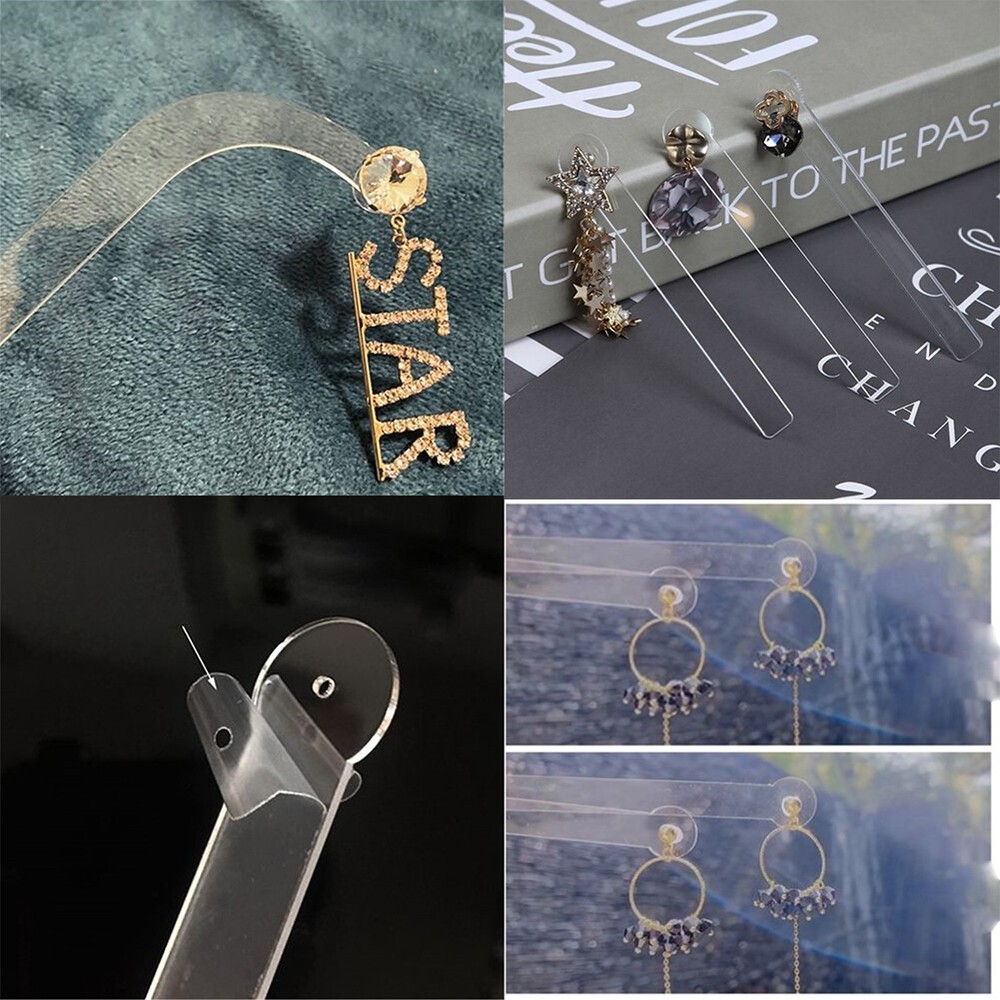 US 10 Pcs Earring Try-on Sticks Ear Hook Stud Hoop Ear Drop Displaying Strips