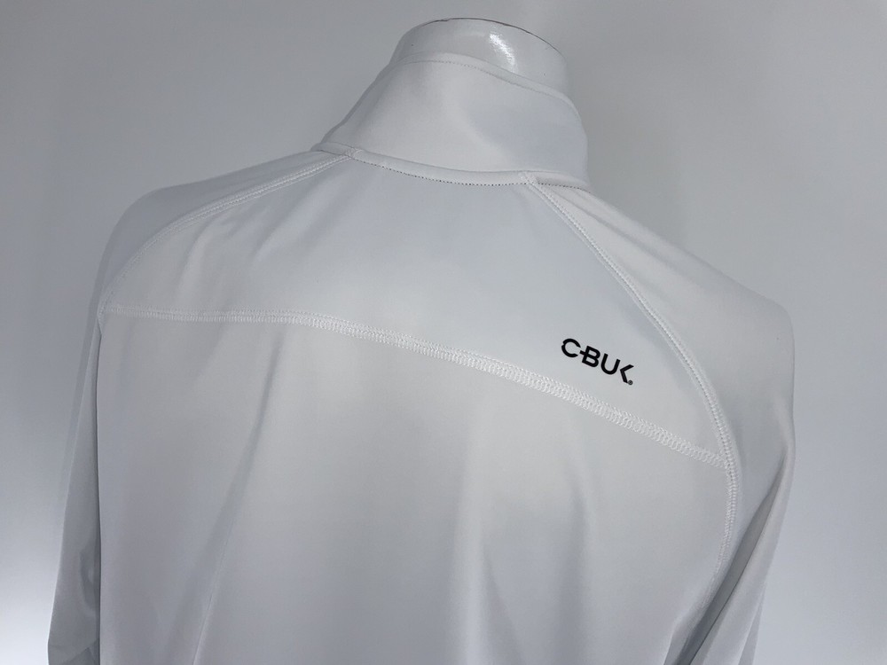 NEW C-Buk 1/4 Zip Golf Pullover L Men White Polyester Spandex YGI V4-283