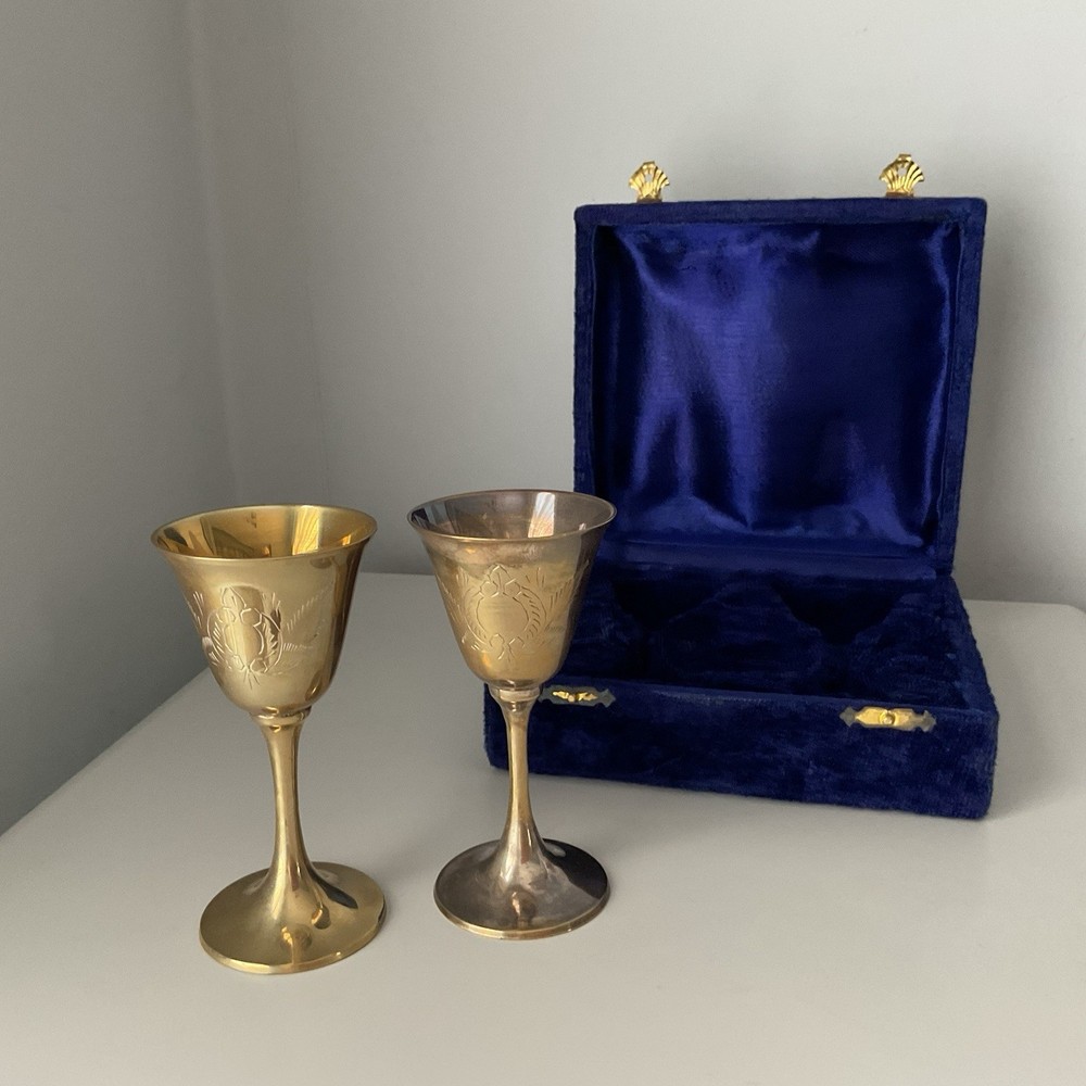 Vintage Boxed Small Goblets EPNS