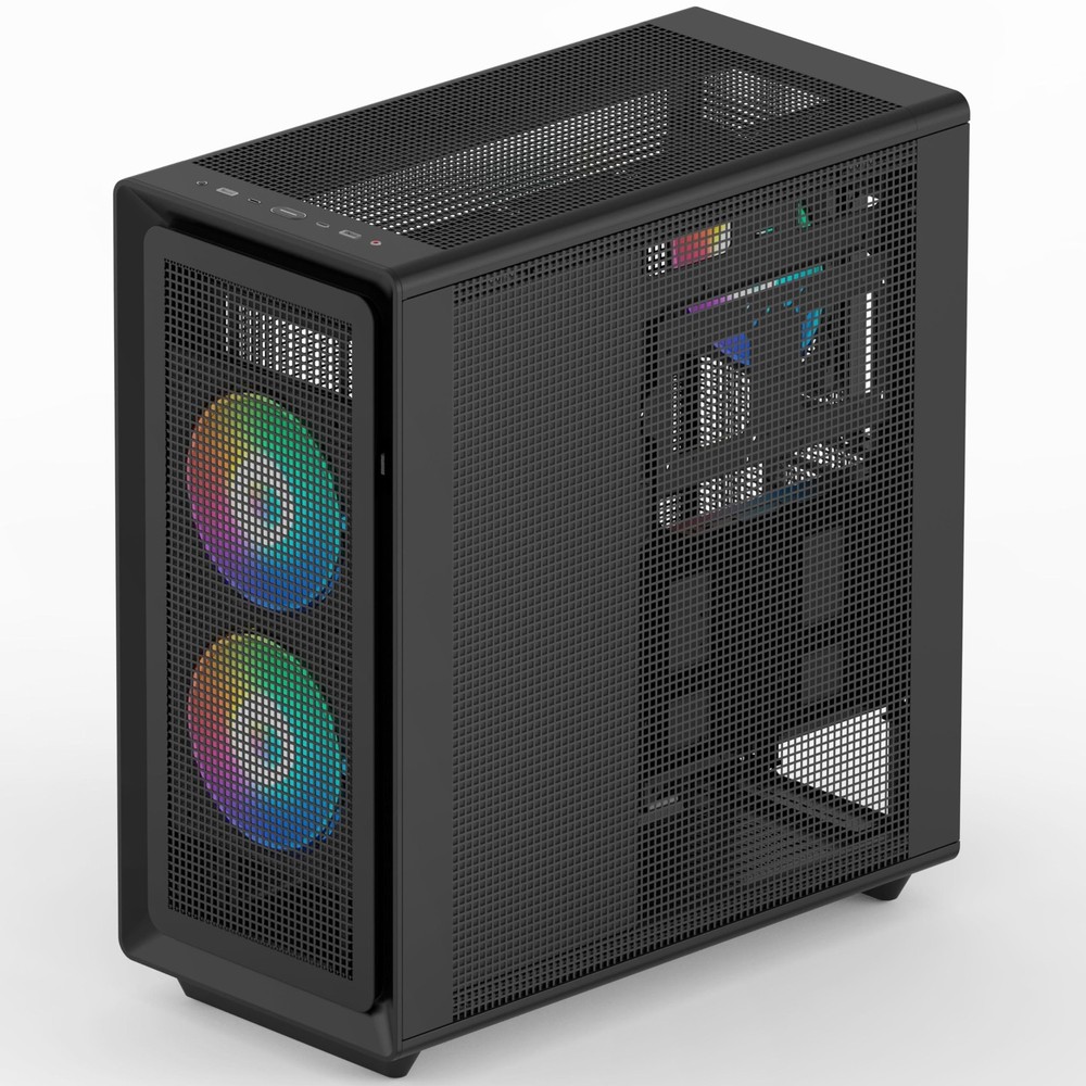 Rosewill Helium Air Black Mid Tower Computer Gaming Case, Mesh Panel,