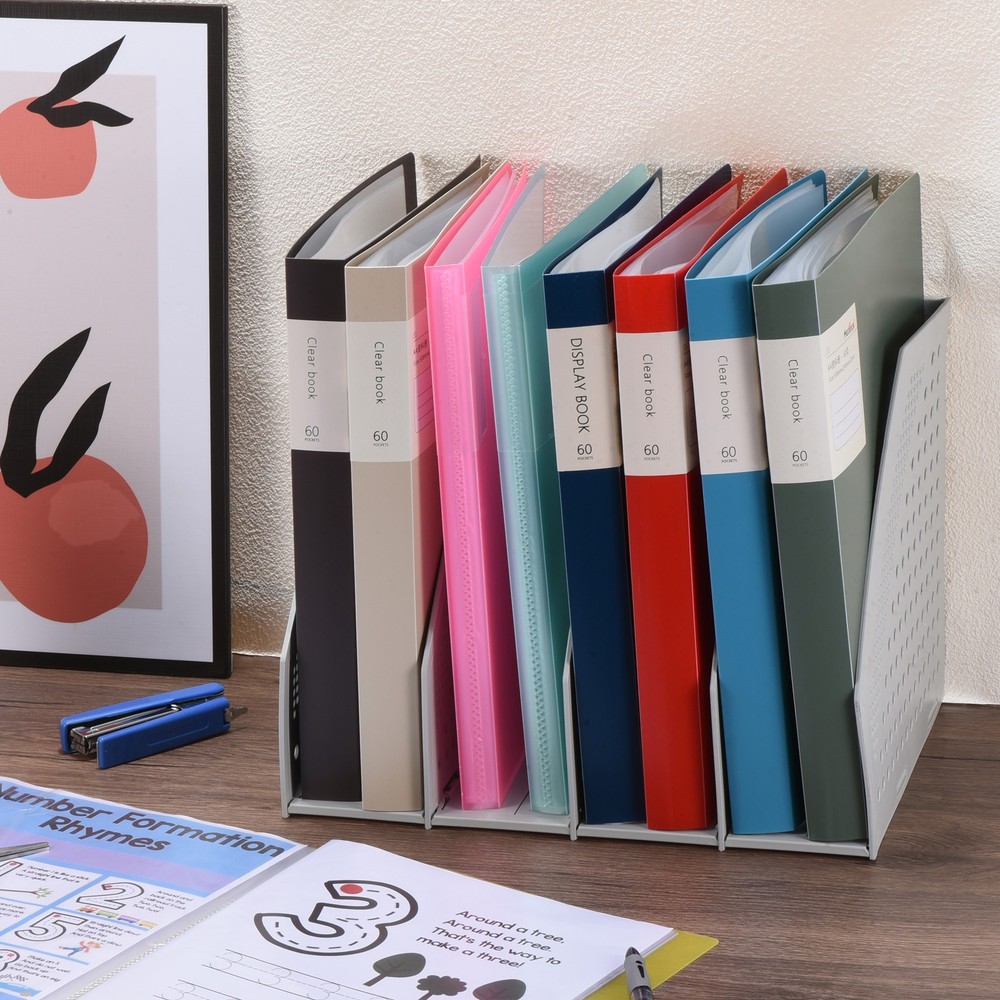 9.4x12.2" Binders with Plastic Sleeve Set, 5Pcs Sheet Protector, Multicolor