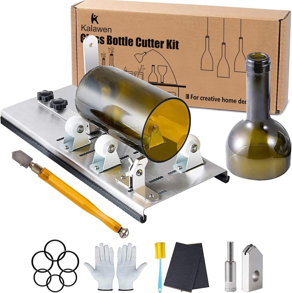 Beginner Friendly Glass Bottle Cutter - Upgrade Kit with Spares, Video Tutorials