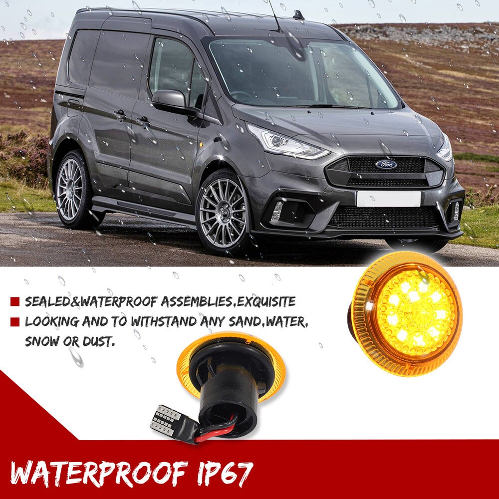 For 2010-2021 Ford Transit Connect Amber LED Front Side Marker Repeater Light 2x