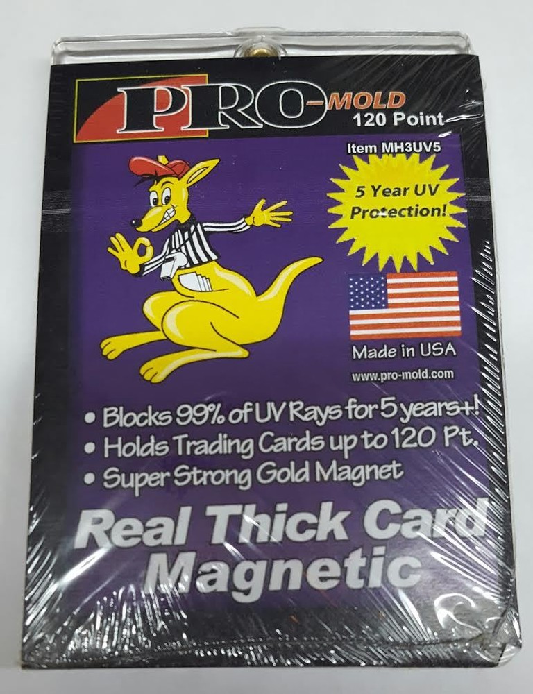 (3-Pack) Pro-Mold Magnetic One-Touch Trading Card Holder 120pt Xtra Thick Patch