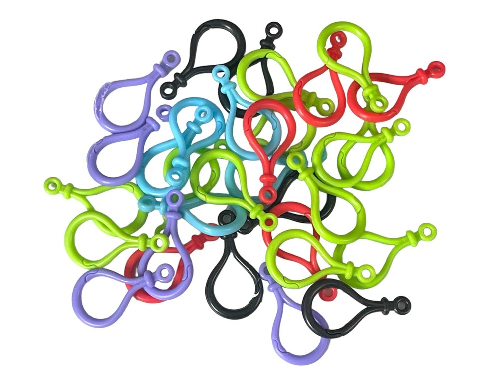 Lot 32 Multi Color 2" Backpack Clips For Craft or Other Keychain Making Projects