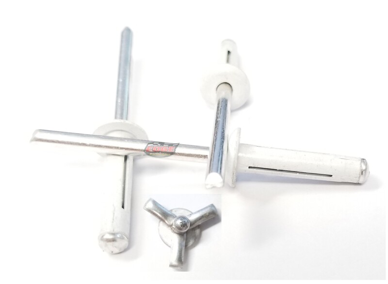 White 3/16" Small Head Tri-Fold Exploding Aluminum Mandrel Pop Rivets 100 pack