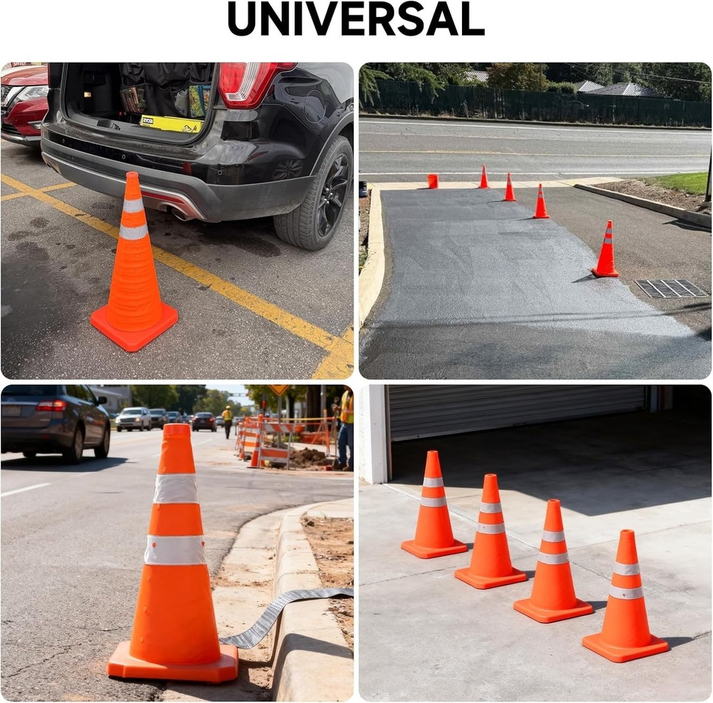 4 Pack 18" Pop-Up Traffic Cones Reflective for Driving Training