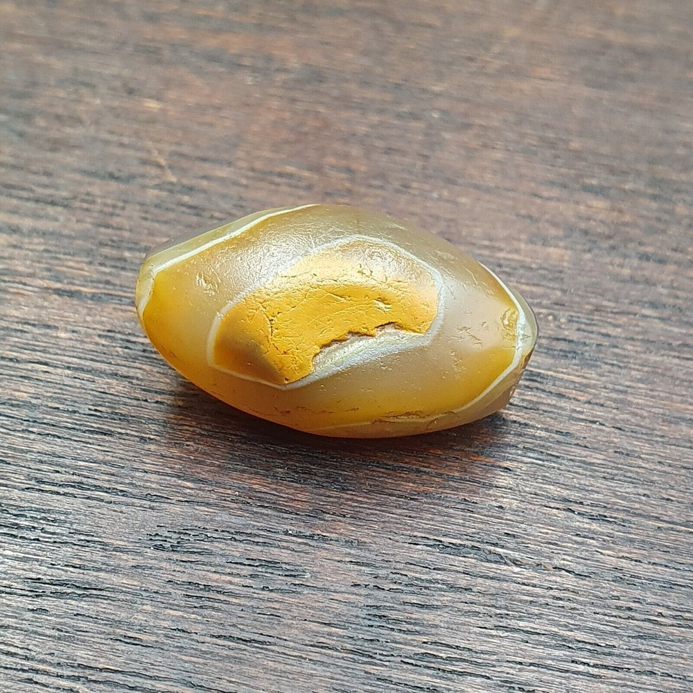 AA Ancient Suleimani Gray Agate Bead , Rare Himalayan agate bead