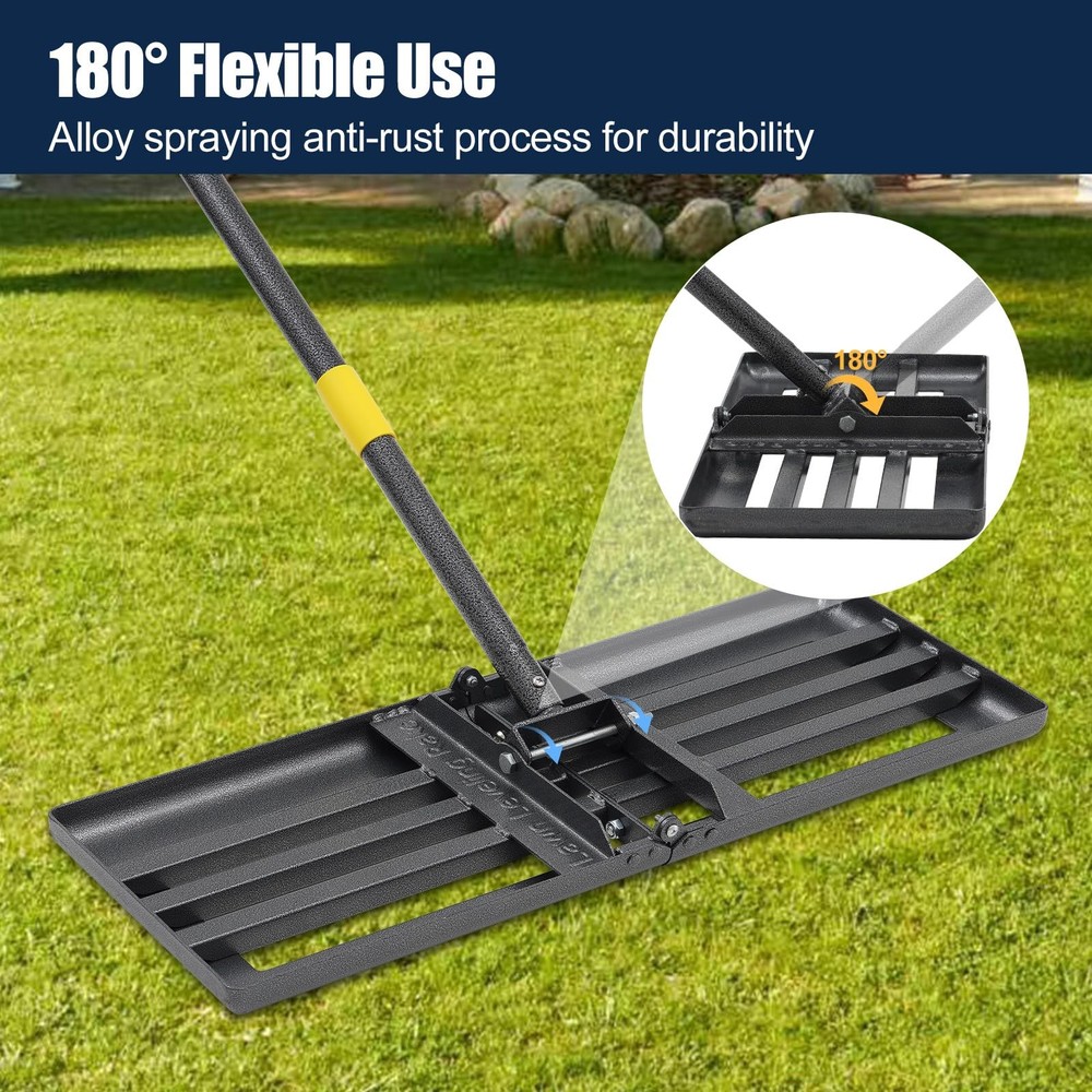 Professional Lawn Leveling Rake 30x10 Heavy Duty - Oversized Leveling Tool wi...
