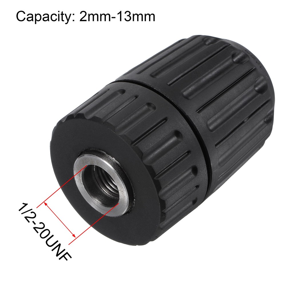 2-13mm Capacity 1/2-20UNF Keyless Drill Chuck Machine Adapter 1/2" Socket