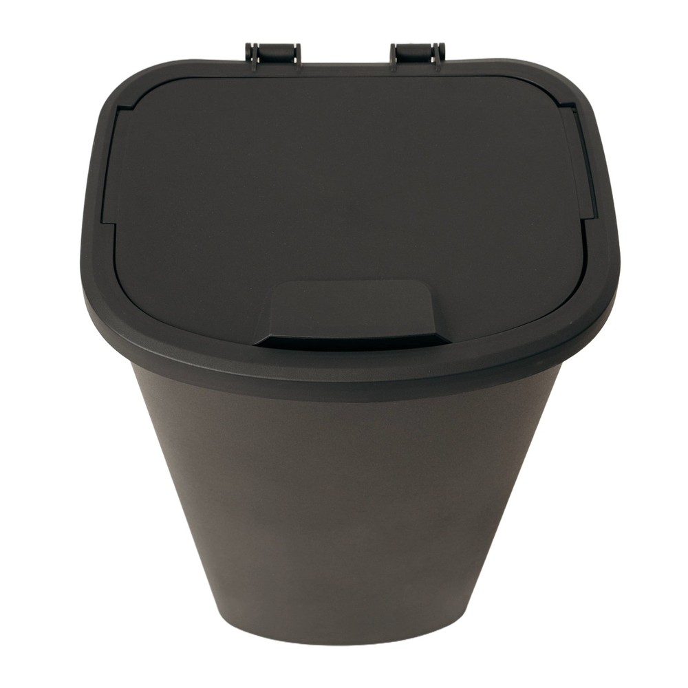 11 Gallon Kitchen Trash Can with Lift Top Lid, Plastic Garbage Bin, Black